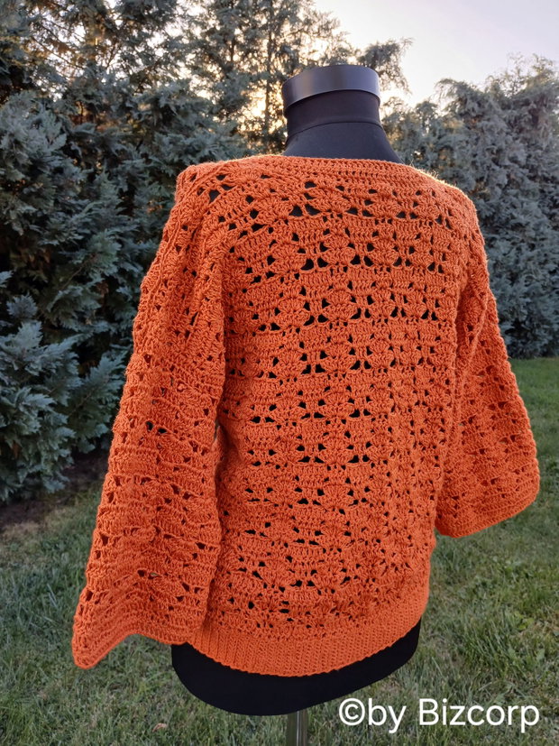 Cardigan croșetat hexagon, mărimea M/L