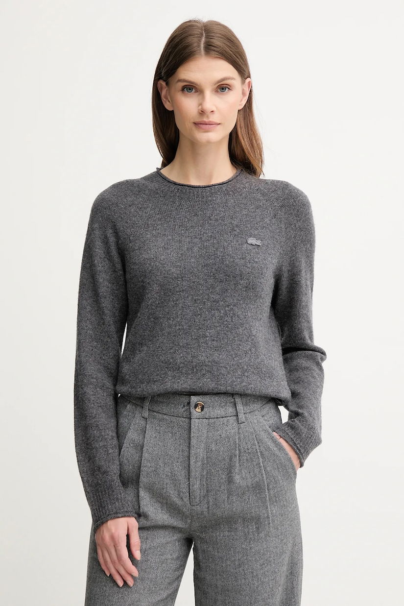 Lacoste pulover de lână culoarea gri, light, AF4160