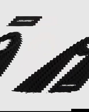 Karl Lagerfeld fular culoarea negru, uni, A4W33027