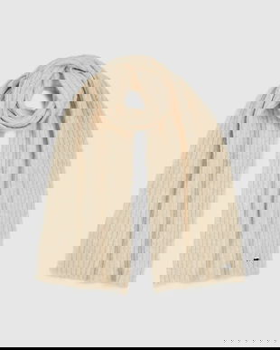 Karl Lagerfeld fular culoarea bej, uni, A4W33119