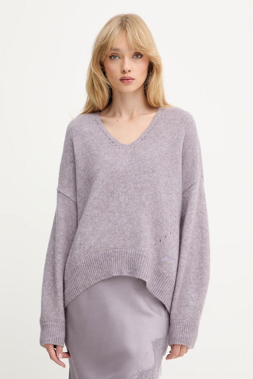 BOSS Orange pulover din amestec de lână culoarea violet, 50550464