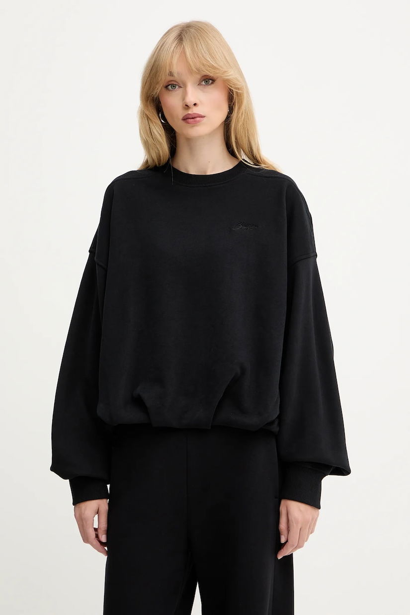 BOSS Orange hanorac de bumbac culoarea negru, uni, 50554908