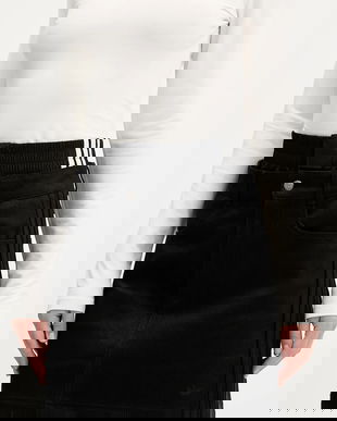 adidas Originals fustă jeans FB Utility culoarea negru, mini, drept, JX7593