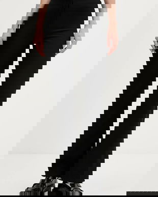 Abercrombie & Fitch pantaloni culoarea negru, evazați, medium waist, KI156-5455-900