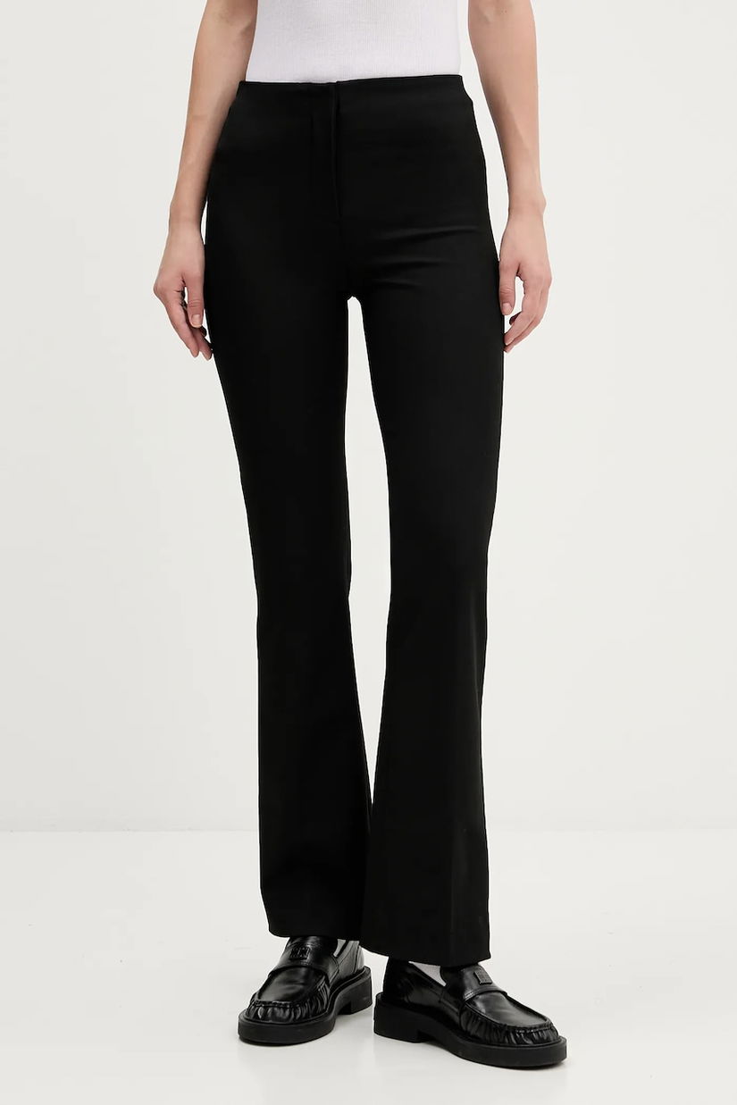 Abercrombie & Fitch pantaloni culoarea negru, evazați, medium waist, KI156-5455-900