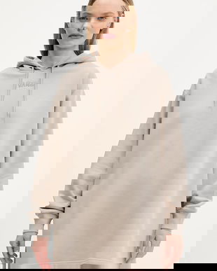 Vans bluză culoarea bej, cu glugă, uni, VN000RD27D61