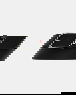 Tommy Jeans curea de piele culoarea negru, AM0AM13687