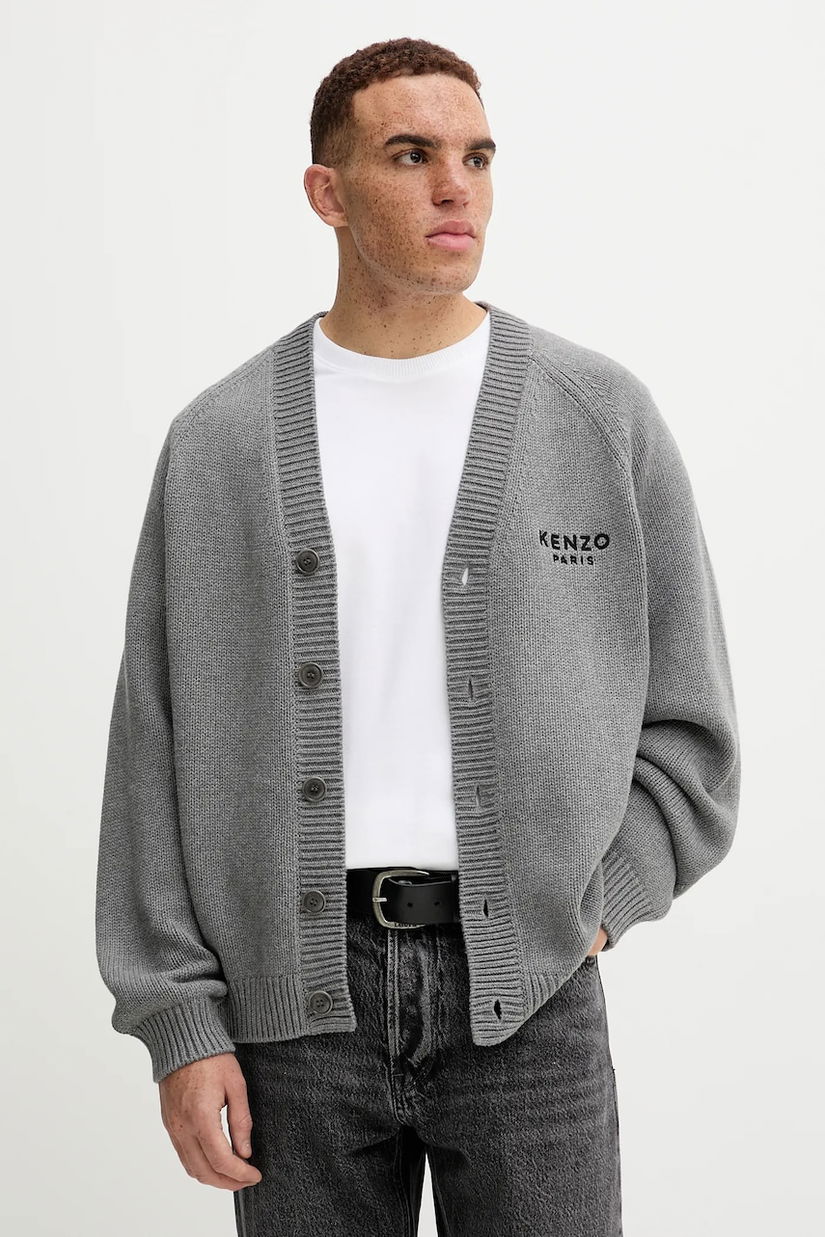 Kenzo cardigan din amestec de lână culoarea gri, FF65CA7443LA