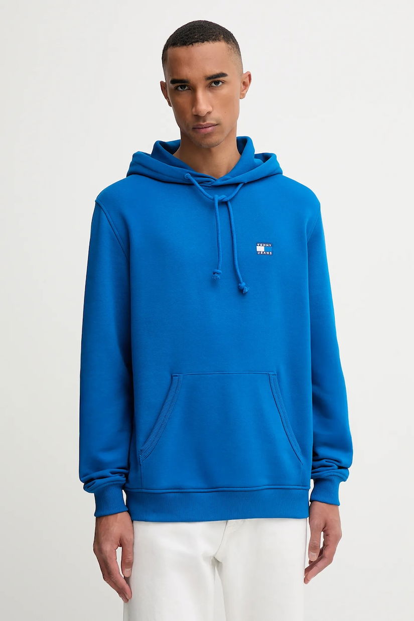 Tommy Jeans hanorac de bumbac bărbați, culoarea bleumarin, DM0DM20258