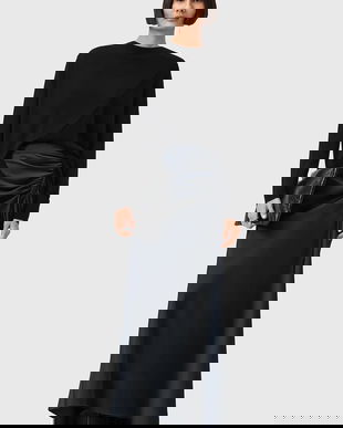 AllSaints fustă ALEXIA culoarea negru, maxi, drept, W051RB