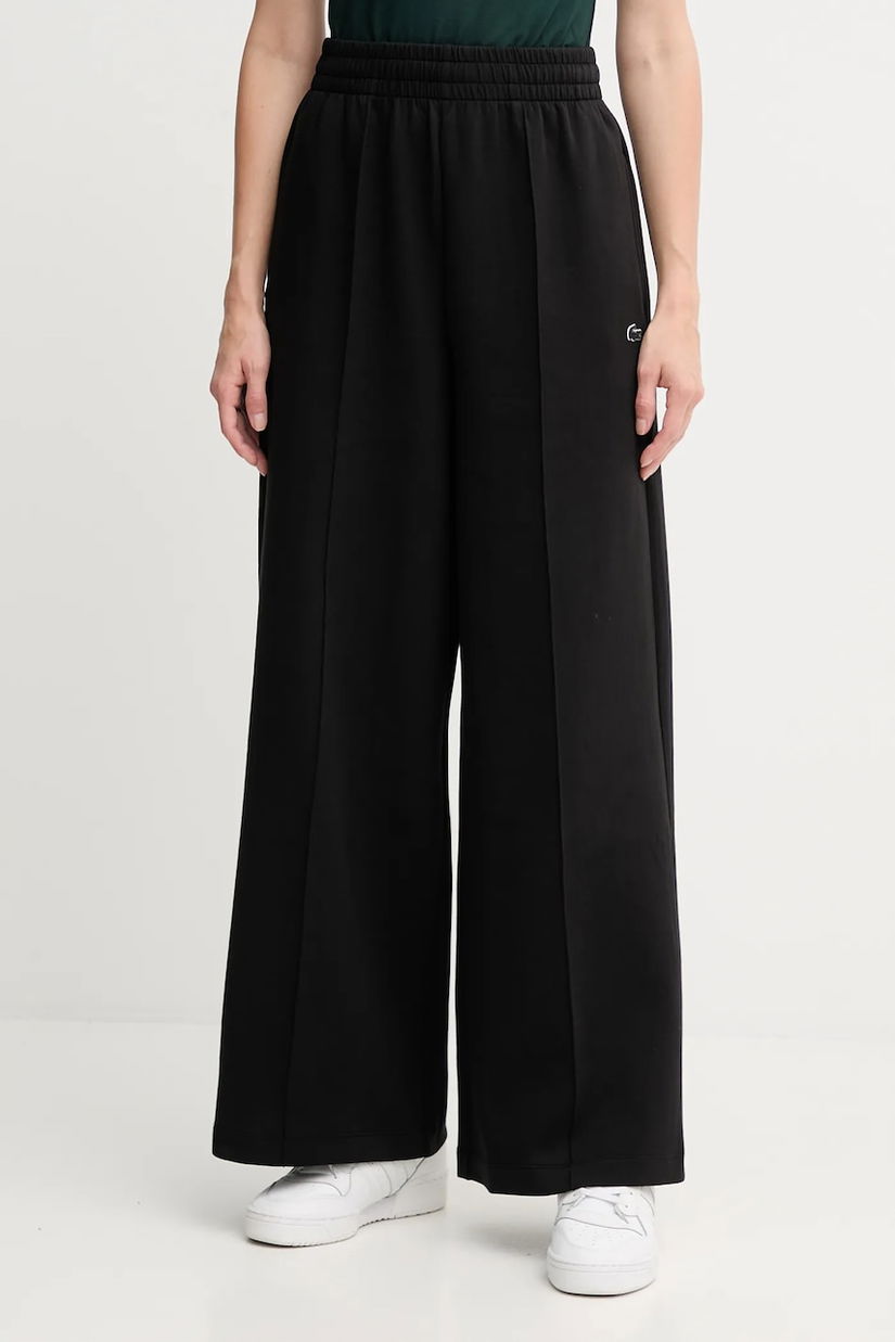 Lacoste pantaloni de trening culoarea alb, neted