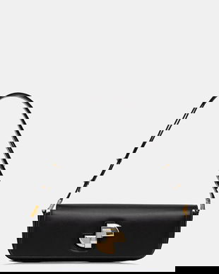 Patou poșetă de piele culoarea negru, BA0245000