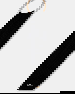 Patou eșarfă de lână culoarea negru, cu imprimeu, AC1048041