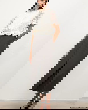 Answear.LAB fusta culoarea maro, midi, creion