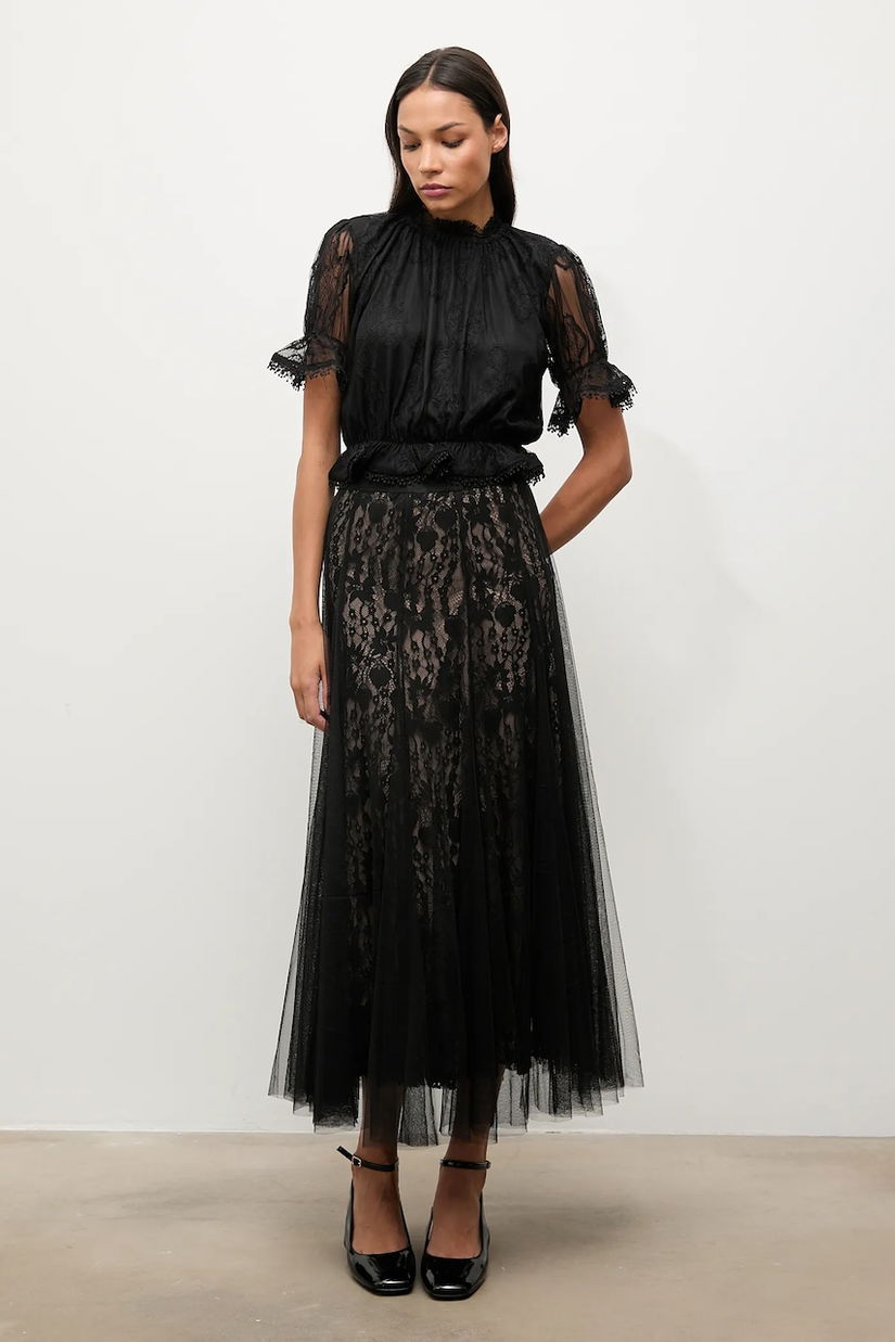 Answear.LAB fusta culoarea negru, maxi, evazati