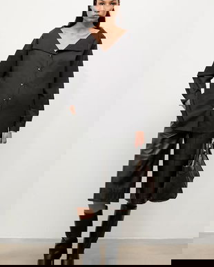 Answear.LAB camasa din bumbac culoarea negru, cu guler clasic, regular