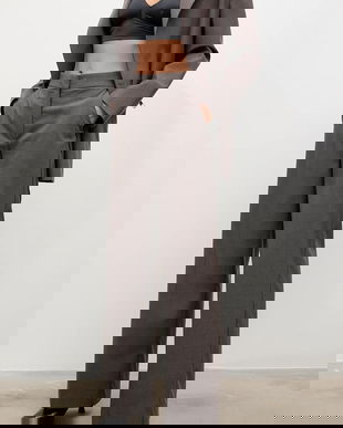 Answear.LAB pantaloni culoarea maro, lat, high waist