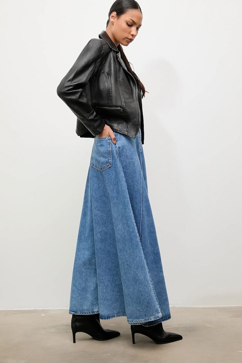 Answear.LAB fusta jeans midi, evazati