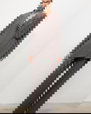 Answear.LAB sacou culoarea maro, un singur rand de nasturi, neted