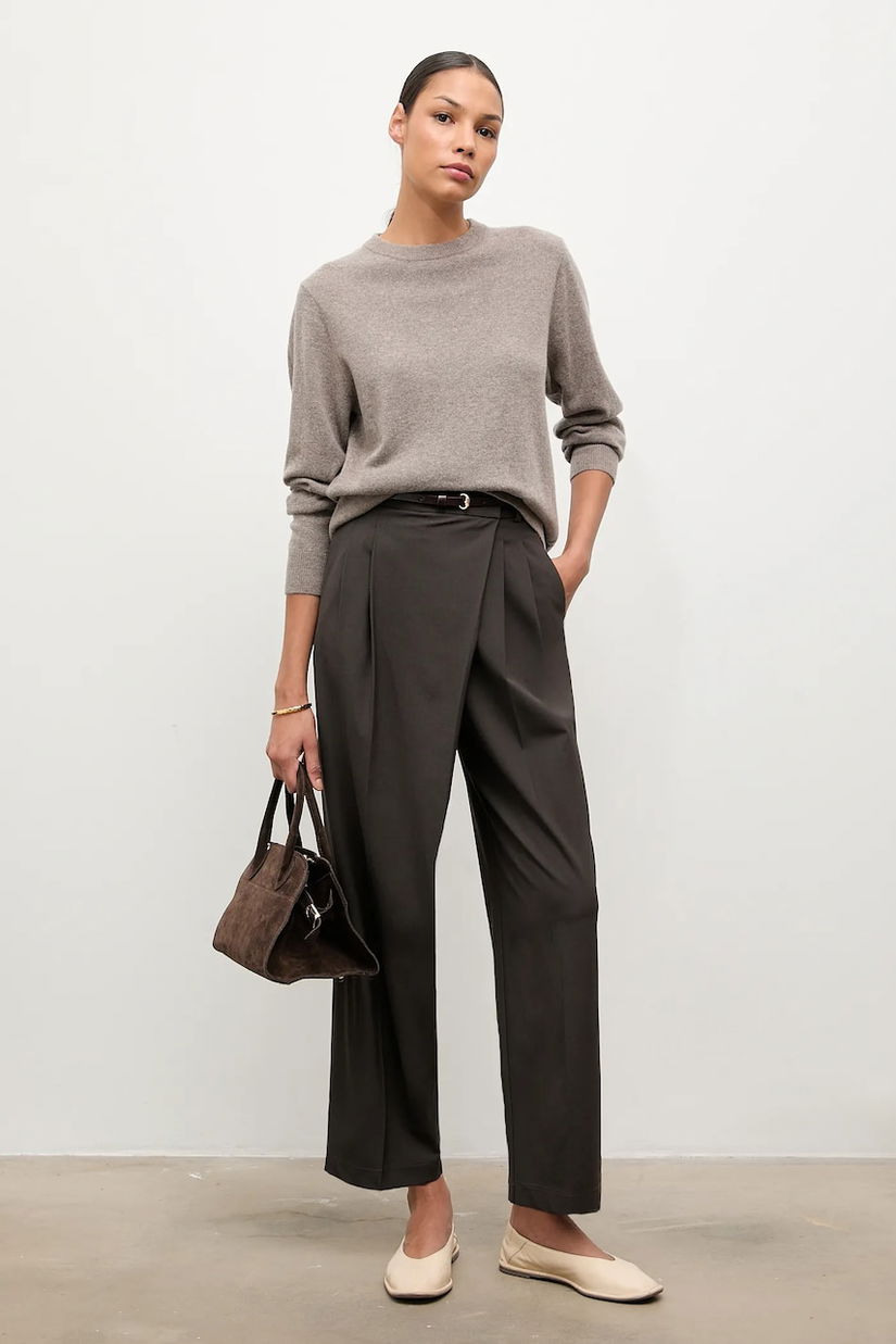 Answear.LAB pantaloni culoarea maro, lat, high waist