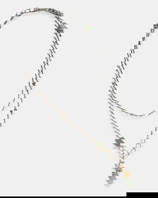 Answear.LAB colier cu cianit verde, realizat manual din argint placat cu aur