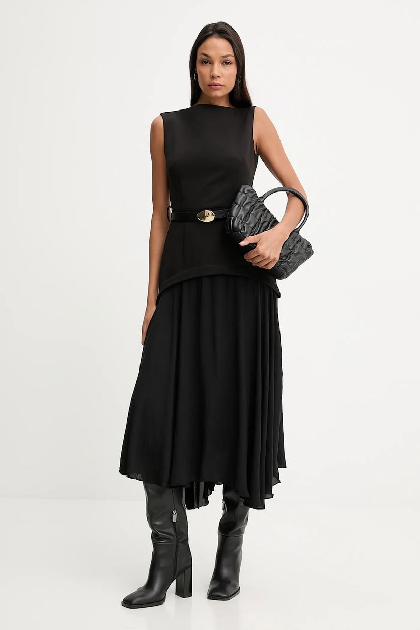 Answear.LAB rochie culoarea negru, maxi, evazati