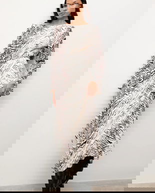 Answear.LAB rochie culoarea bej, maxi, evazati