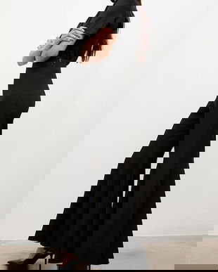 Answear.LAB pantaloni culoarea negru, evazati, high waist