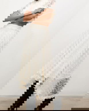 Answear.LAB fusta culoarea bej, midi, evazati