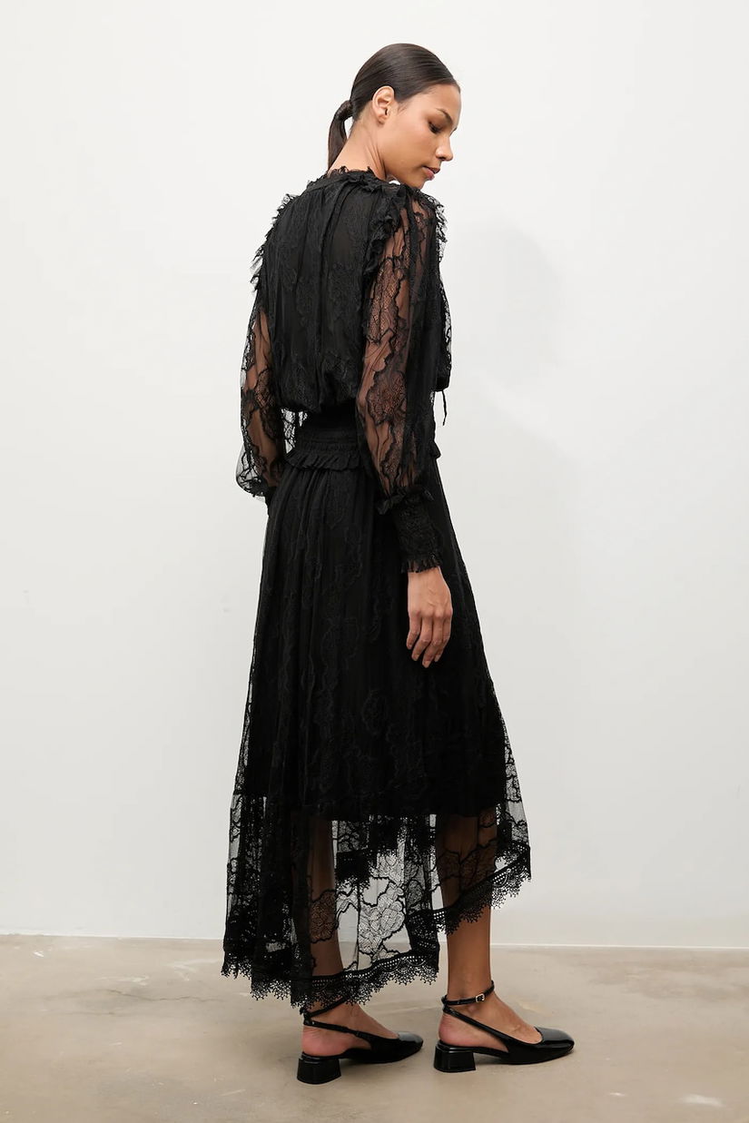 Answear.LAB fusta culoarea negru, midi, evazati