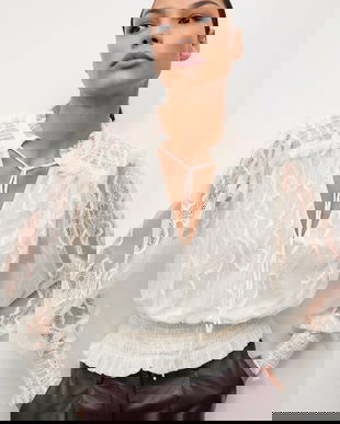 Answear.LAB bluza culoarea bej, neted