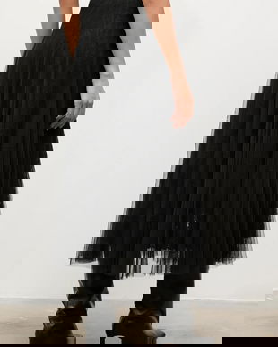 Answear.LAB fusta culoarea negru, maxi, evazati