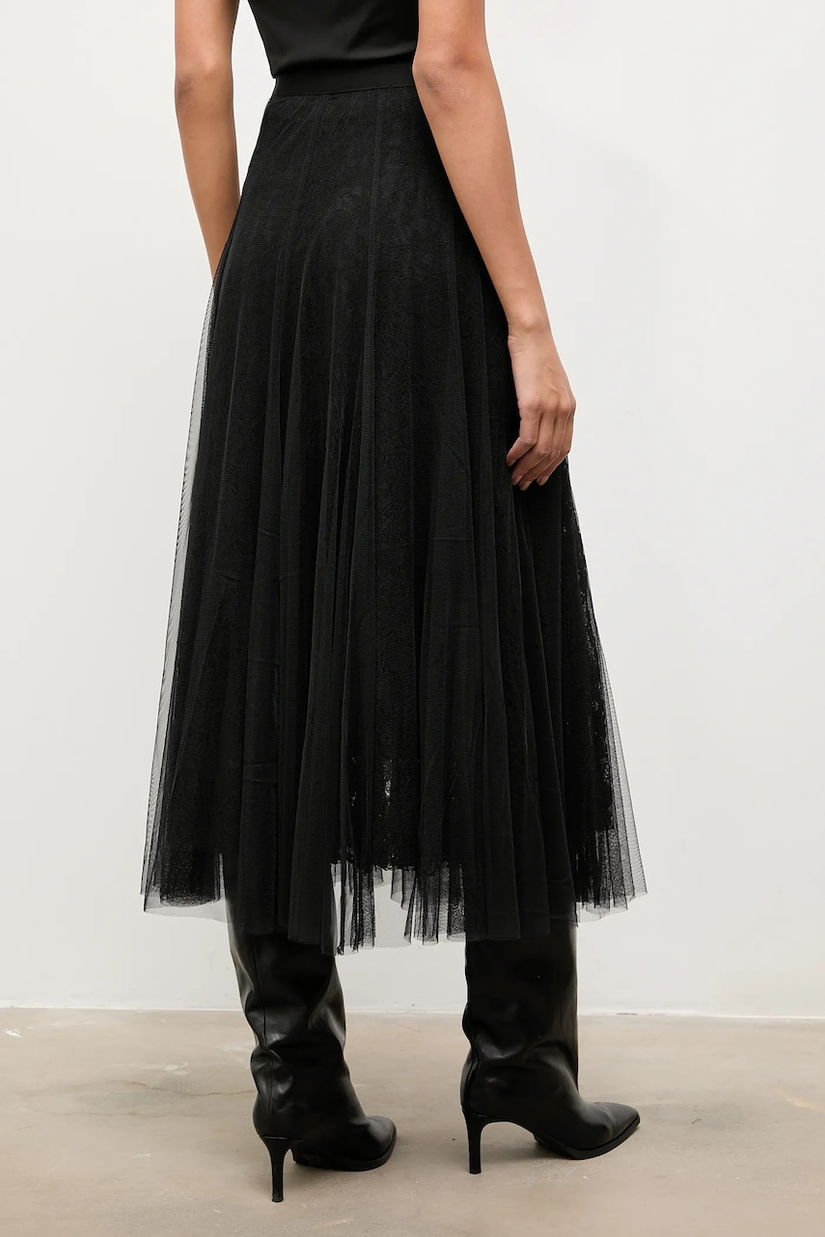 Answear.LAB fusta culoarea negru, maxi, evazati