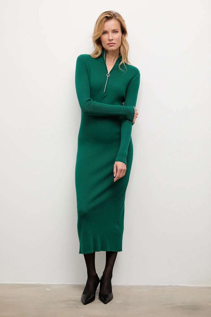 Answear.LAB rochie de cașmir culoarea verde, midi, mulata