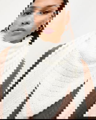 Answear.LAB esarfa de lana culoarea bej, neted