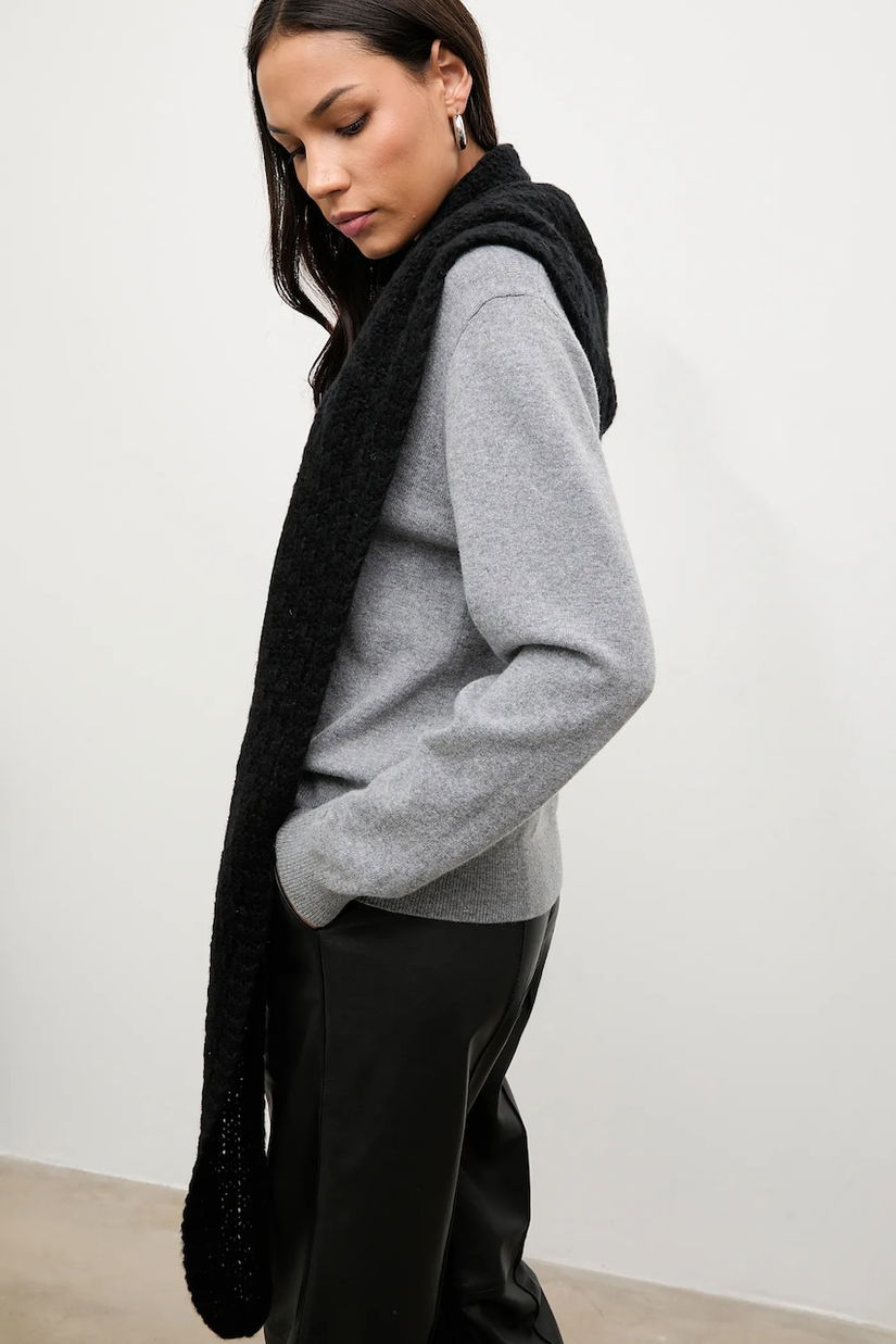Answear.LAB esarfa de lana culoarea negru, neted