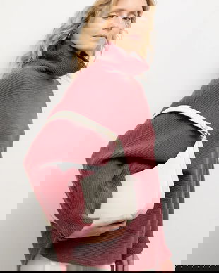 Answear.LAB pulover de cașmir culoarea bordo, cu guler