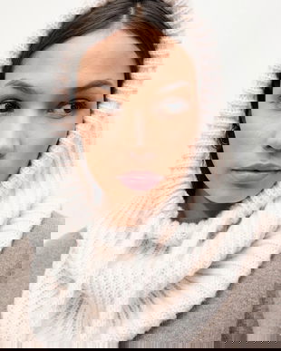 Answear.LAB cagulă de lână culoarea bej