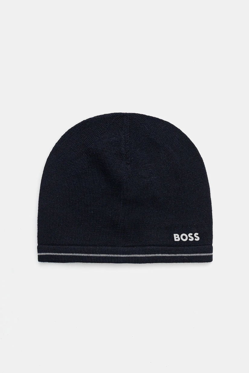BOSS Green pălărie din amestec de lână culoarea bleumarin, 50550255