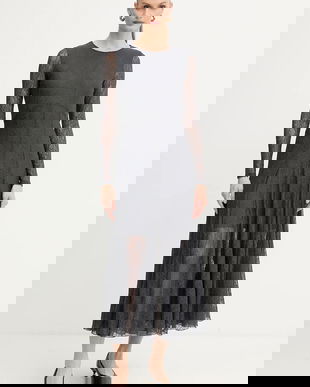 Marella rochie culoarea gri, maxi, evazați, 2523626015200