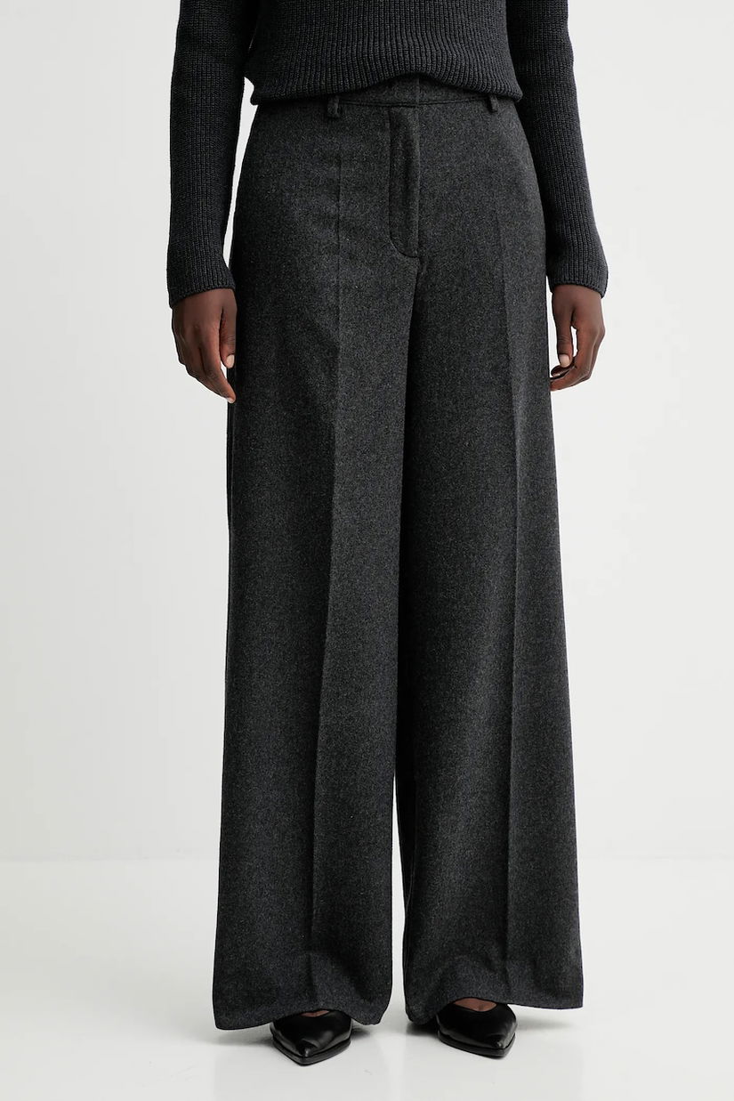 Marc O'Polo pantaloni culoarea gri, lat, high waist, 509020810149