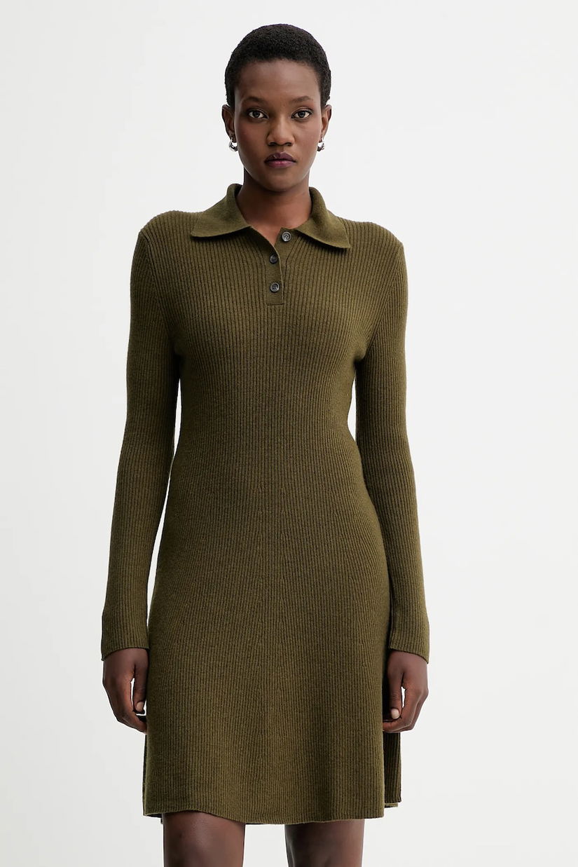 Marc O'Polo rochie cu lână culoarea verde, mini, evazați, 5000006940