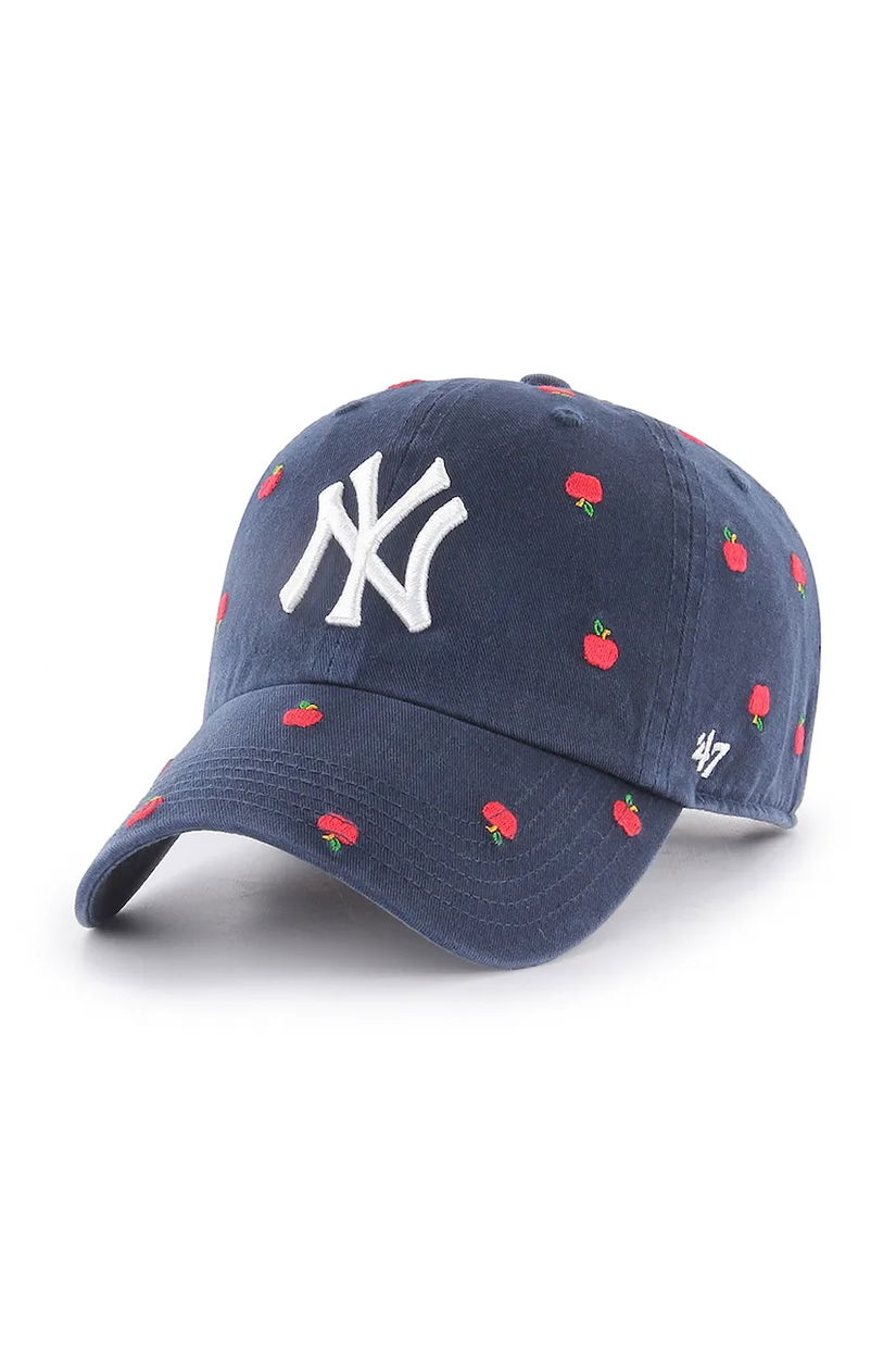 47 brand șapcă de baseball din bumbac MLB New York Yankees culoarea bleumarin, B-CNFTI17GWS-NYD