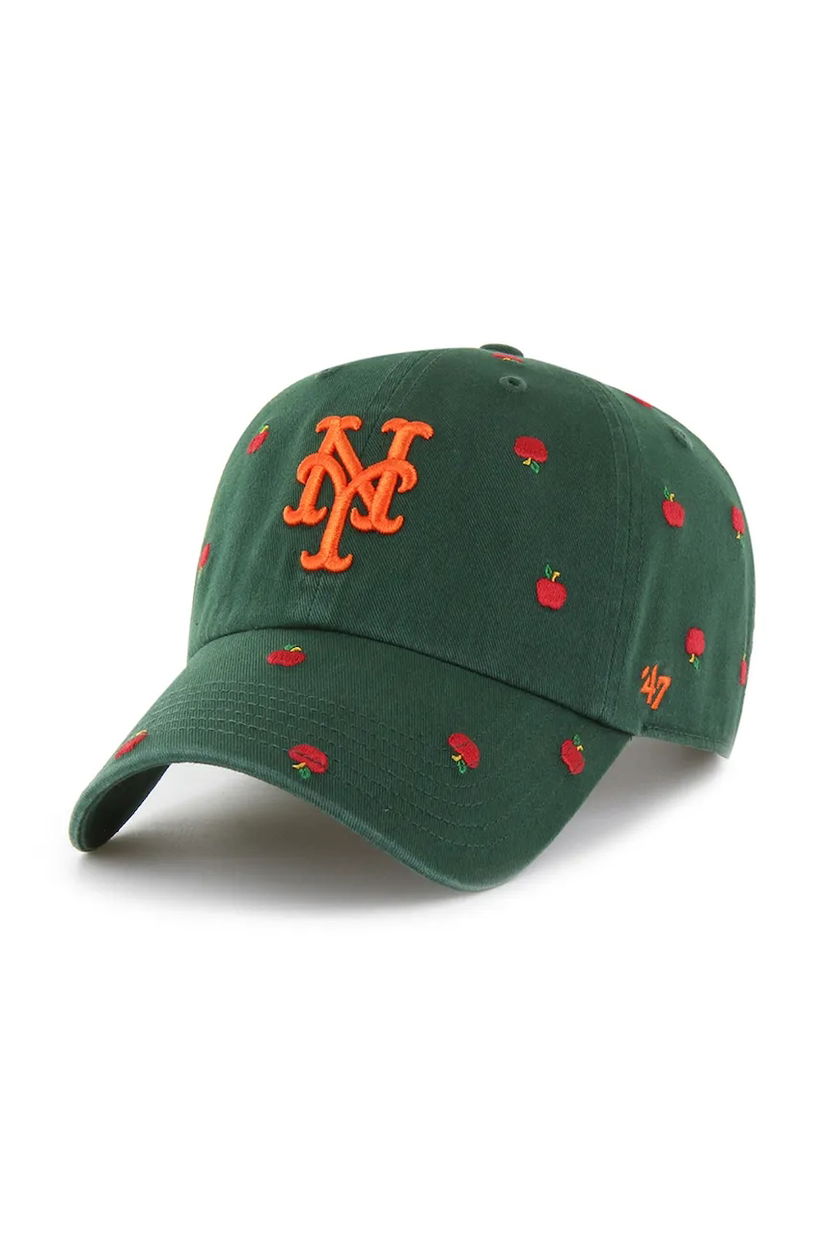 47 brand șapcă de baseball din bumbac MLB New York Mets culoarea verde, B-CNFTI16GWS-DG