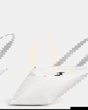 Tommy Jeans poșetă culoarea alb, AW0AW17890