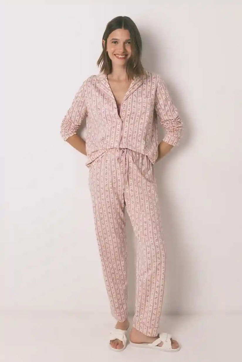 women'secret pijama culoarea roz, bumbac, 3592420