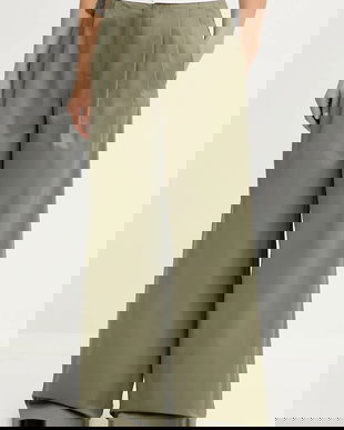 Miss Sixty pantaloni de bumbac culoarea verde, lat, high waist, 6S3PJ57900