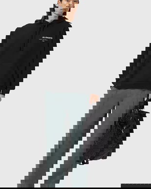 AllSaints pantaloni de trening din bumbac MILO culoarea gri, uni, M010TD