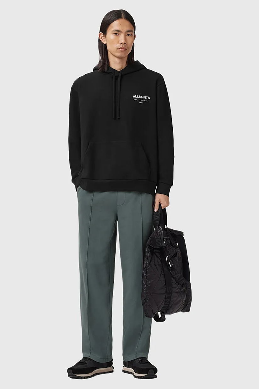 AllSaints pantaloni de trening din bumbac MILO culoarea gri, uni, M010TD