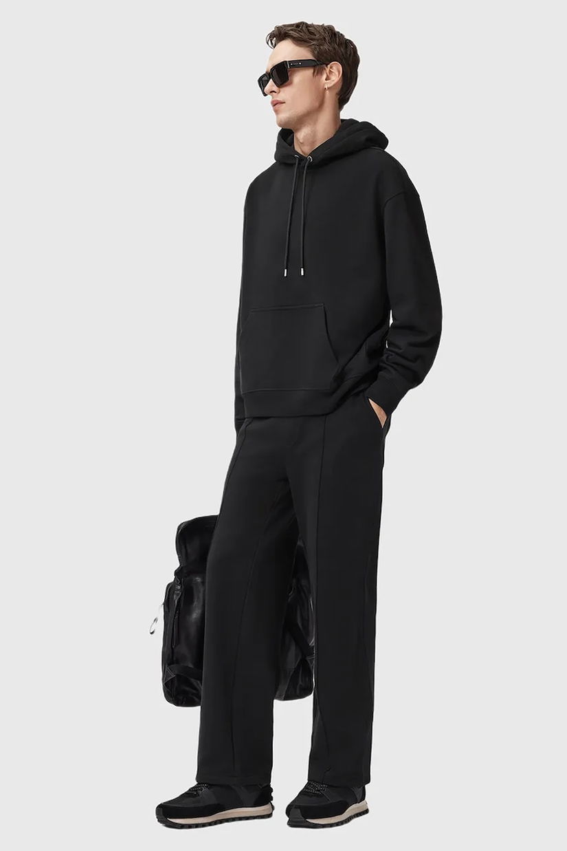 AllSaints pantaloni de trening din bumbac MILO culoarea negru, uni, M010TD